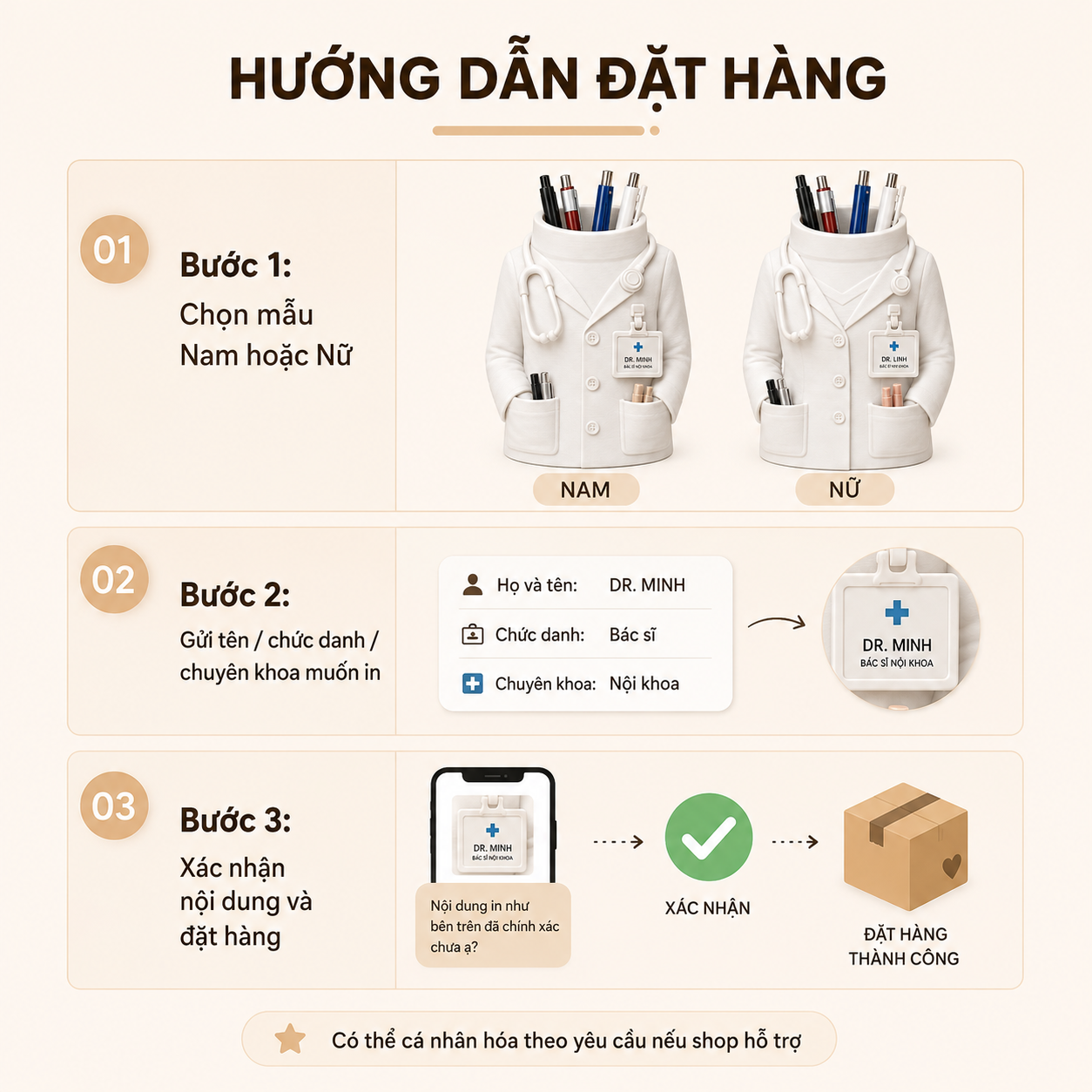 Hộp cắm bút bác sĩ cá nhân hóa in 3D quà ngành y - Ảnh 6