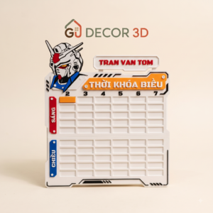 Bảng thời khóa biểu Gundam in 3D trang trí góc học tập cá tính từ thương hiệu GU DECOR 3D
