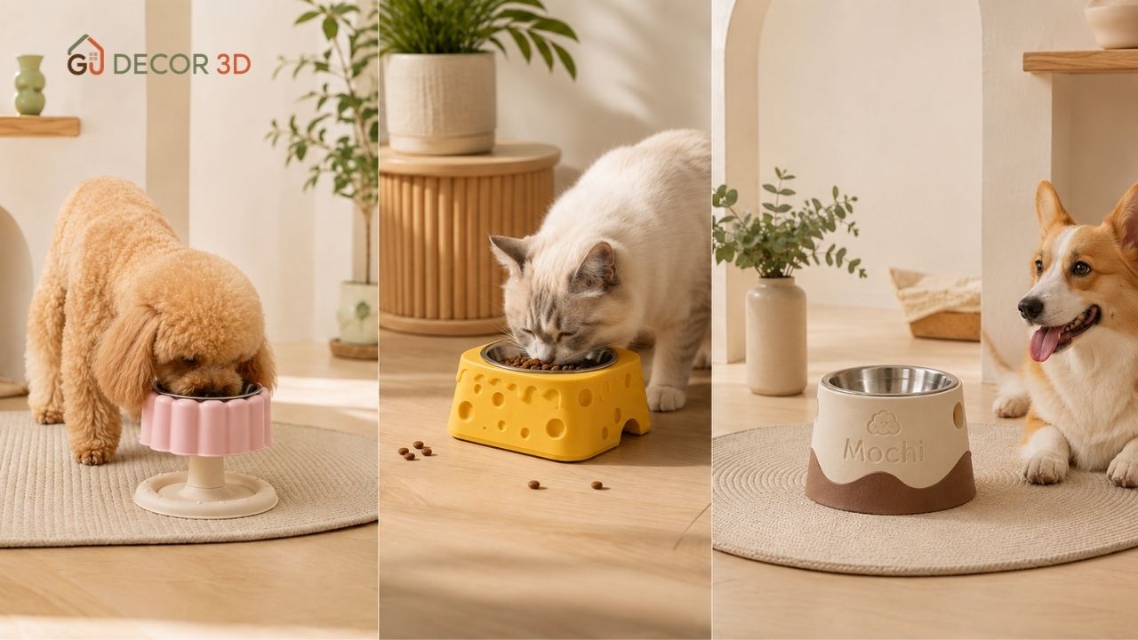 Bát Ăn Thú Cưng: Cách Chọn Size Phù Hợp Cho Chó Mèo Bát Ăn Thú Cưng: Cách Chọn Size Phù Hợp Cho Chó Mèo GU Decor 3D