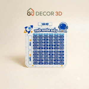 Thời khóa biểu phi hành gia 3D cá nhân hóa in tên riêng, chia khối Sáng và Chiều
